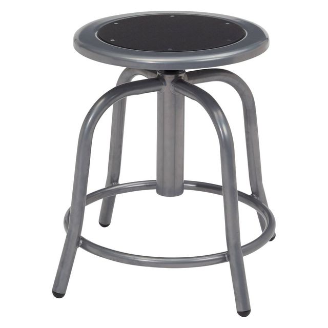 18-24 Height Adjustable Swivel Accent Stool Black/Gray - Hampden Furnishings: No Assembly, 300lb Capacity