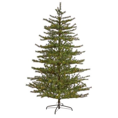 Nearly Natural 7 Pre-Lit LED Full Vancouver Mountain Pine Artificial Christmas Tree Clear Lights