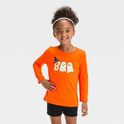 Toddler Girls Halloween Ghost Long Sleeve T- Shirt