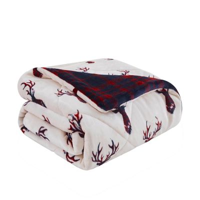 50x60 Printed Velvet Reversible Throw Blanket  - Mantolok