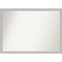 41 x 30 Non-Beveled Low Luster Wood Bathroom Wall Mirror Silver - Amanti Art