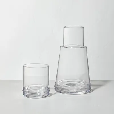 23.5oz Glass Carafe Set - Hearth & Hand with Magnolia: Hand Blown Bedside Water Carafe, Dishwasher-Safe