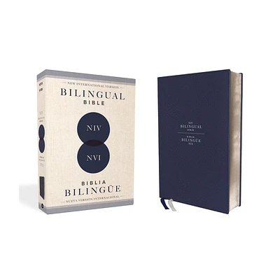 Niv/NVI Bilingual Bible, Revised Text 2022, Leathersoft, Navy / Niv/Nvi, Biblia Bilinge, Revisin 2022, Leathersoft, Azul Ail - (Leather Bound)