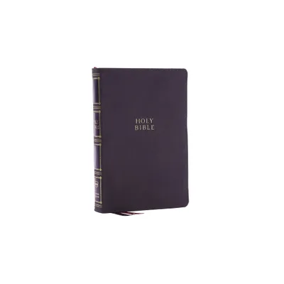 Nkjv, Compact Center-Column Reference Bible, Gray Leathersoft, Red Letter, Comfort Print - by Thomas Nelson (Leather Bound)