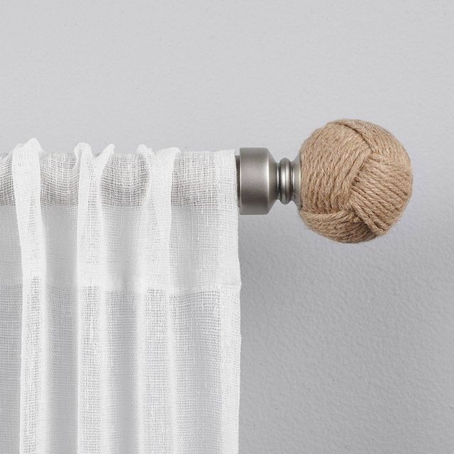 Exclusive Home 36-72 Rope Knot Curtain Rod - Matte Silver