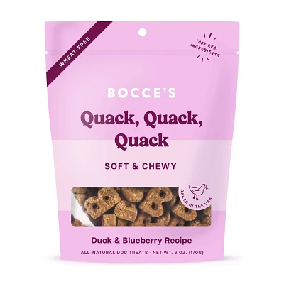 Bocces Bakery Quack Quack Quack in Duck Flavor Soft and Chewy Dog Treats - 6oz