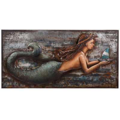 47 Three Dimensional Mermaid Handmade Decorative Wall Art - StyleCraft: Abstract Ocean-Themed Wall Sculpture