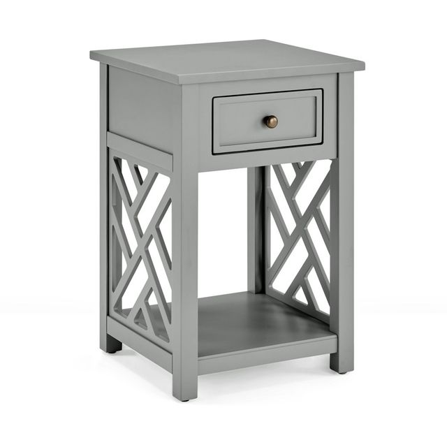 Middlebury Wood End Table with Storage Shelf, Scandinavian Style - Alaterre Furniture