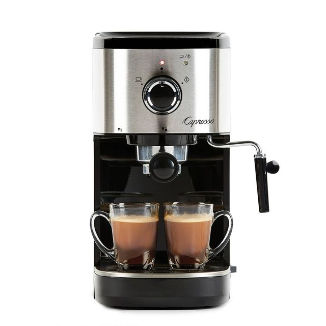 Capresso Compact Espresso/Cappuccino Machine EC Select  Black/Stainless 120.05: 4-Cup, Thermo Block, Removable Reservoir