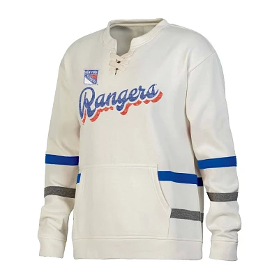 NHL New York Rangers Womens Natural Long Sleeve Fleece Hooded Sweatshirt