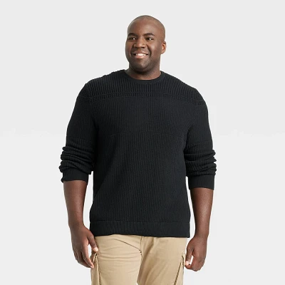 Men Big & Tall Crewneck Pullover Sweater