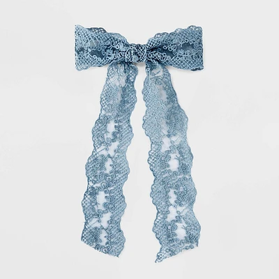 Floral Lace Bow Hair Barrette - Wild Fable Blue