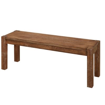 Verdon Dining Bench Driftwood - Buylateral: Solid Rubberwood, Unupholstered Seating for Entryway