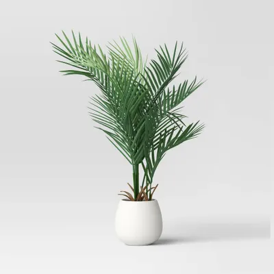 30 Large Phoenix Palm Artificial Plant - Threshold: Faux Foliage, Indoor/Outdoor Decor, Ceramic Pot