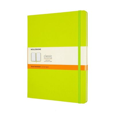 Moleskine Ruled Notebook XL Hard Cover Lemon Green: Journal, Lined Paper, Elastic Closure, Pocket, Ribbon Marker, 192 Pages