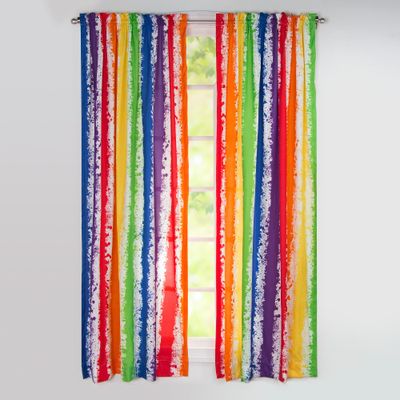 Brain Waves 84 Rod Pocket Kids Curtain Panel - Leaning Linens