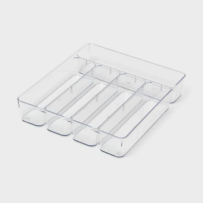 5 Compartment Plastic Drawer Flatware Organizer - Brightroom