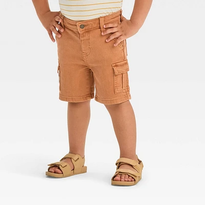 Toddler Boys Button-Front Denim At Knee Shorts