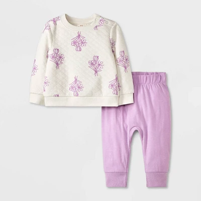 Baby Girl Quilted Top & Bottom Set