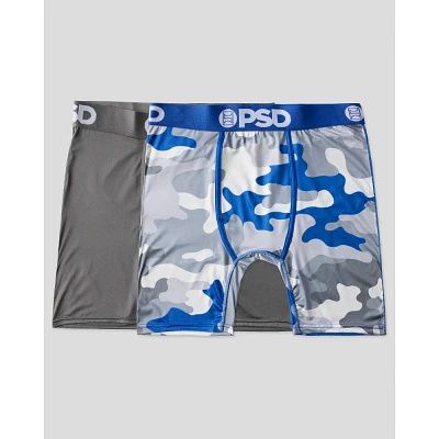 PD Mens Camo Print Briefs 2pk - Gray/Blue