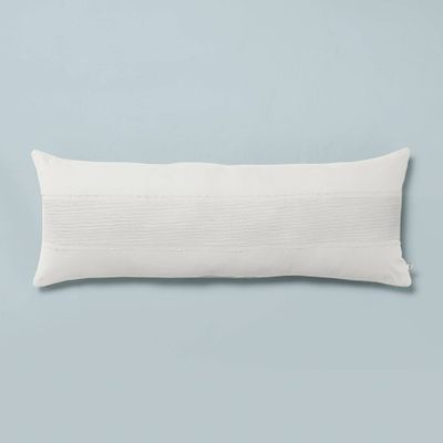 16x42 Slub Center Stripe Oversized Lumbar Bed Pillow - & Magnolia