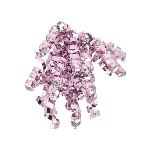 Pink Glitter Crimped Curl Swirl - Spritz: Decorative Gift Bow for All Occasions, 7 Solid Pink Plastic Accessory