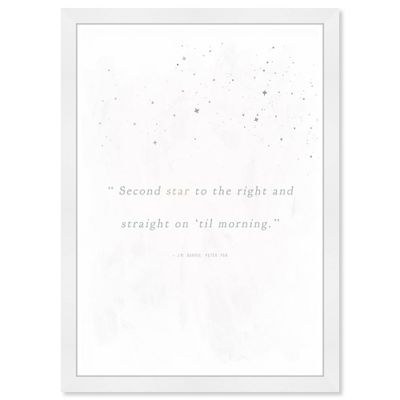 19 x 13 Second Star Motivational Quotes Framed Wall Art Gray - Olivias Easel