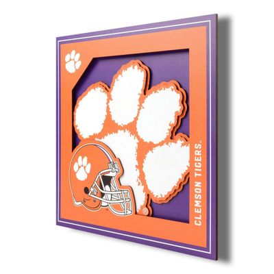 NCAA Clemson Tigers 3D Logo Series Wall Art - 12x12