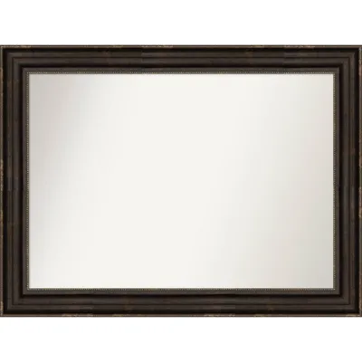 44 x 33 Non-Beveled Stately Bronze Wall Mirror - Amanti Art: Rectangle, Polystyrene Frame, Wall Mounted