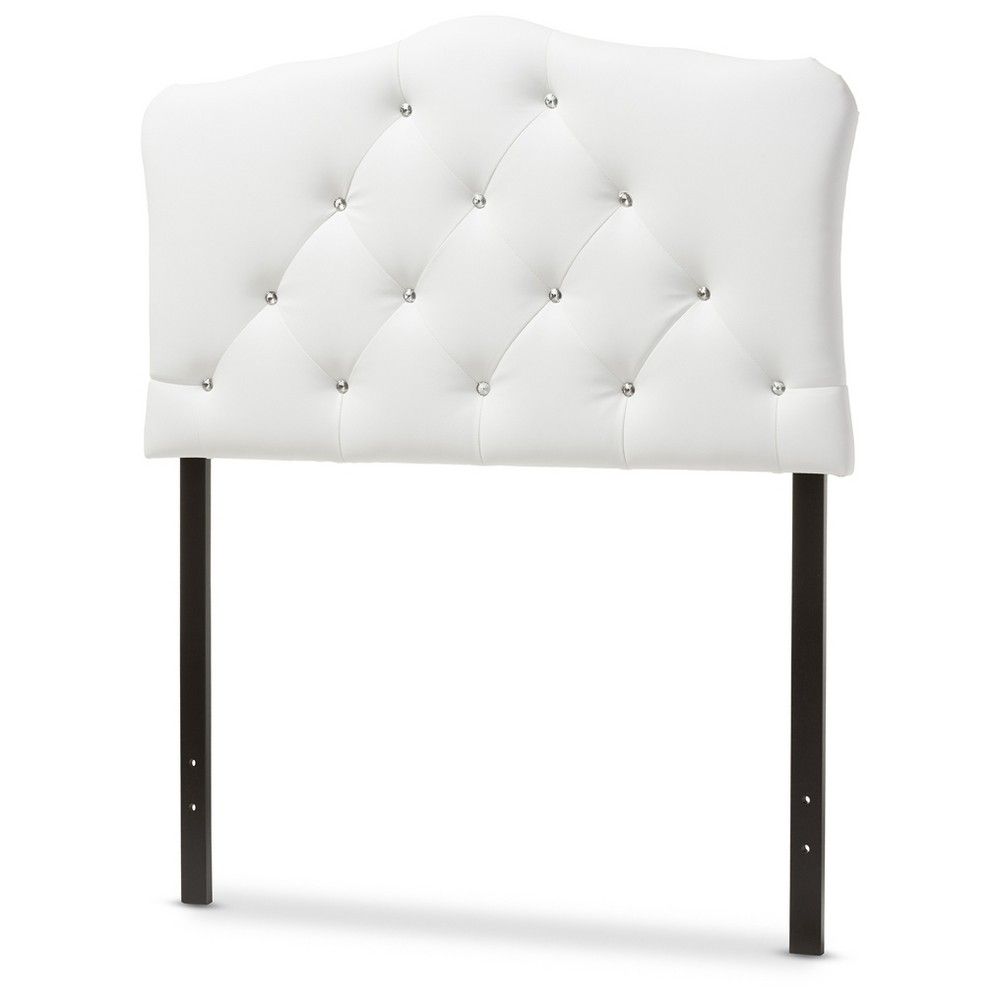 Baxton Studio Rita Modern and Contemporary White Faux Leather Upholstered Button-Tufted Scalloped Twin Size Headboard Baxton Studio Rita Modern and Contemporary White Faux Leather Upholstered Button-Tufted Scalloped Twin Size Headboard
