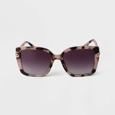 Womens Tortoise Shell Oversized Square Sunglasses - A New Day Tan