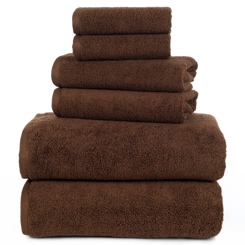 6pc Solid Bath Towels Set Black - Yorkshire Home