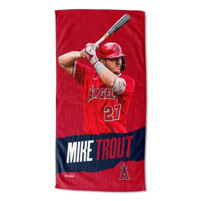 30x60 MLB Los Angeles Angels 23 Mike Trout Player Printed Beach Towel