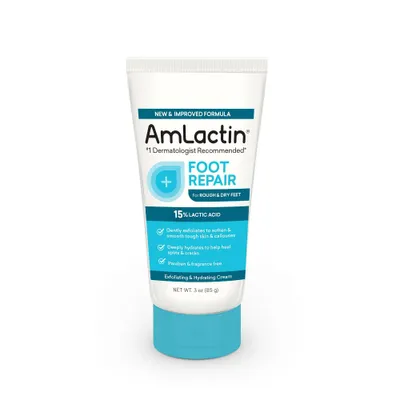 AmLactin Foot Repair Foot Cream Therapy AHA Cream - Unscented - 3oz