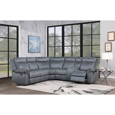 131 Dollum Two-Tone Sectional Sofa Gray Velvet - Acme Furniture