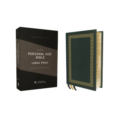 Niv, Personal Size Bible, Large Print, Premium Goatskin Leather, Green, Premier Collection, Black Letter, Gauffered Edges, Comfort Print