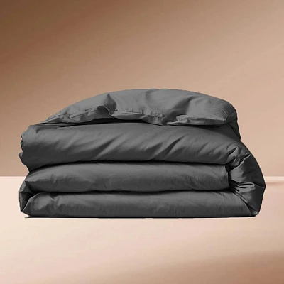 King/California King 600 Thread Count Heavenly Duvet Cover Dark Gray - Eucalypso