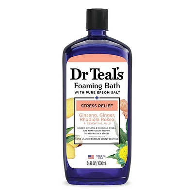 Dr Teals Stress Relief Essential Oils Foaming Bath Soak - 34oz