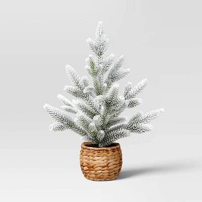 Christmas Small Heavy Flocked Tree Green - Threshold