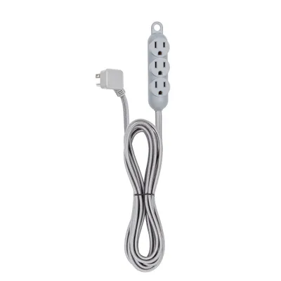 Globe Electric 12 3 Outlet Extension Cord Gray