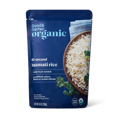 90 Second Organic Basmati Rice Microwavable Pouch - 8.8oz - Good & Gather