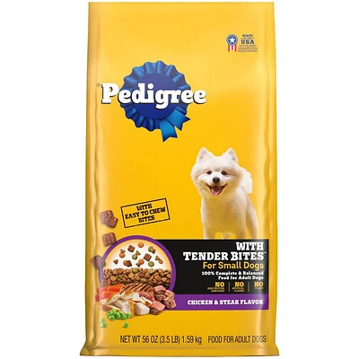 Pedigree with Tender Bites Chicken, Vegetable, Steak and Beef Flavor Dry Dog Food for Small Dogs - s