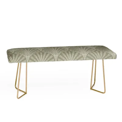 Iveta Abolina Scallop Fan Sage Bench  - Deny Designs: Upholstered Rectangular Ottoman, New Furniture Design