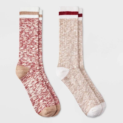 Men Striped Cozy Cabin Sock 2pk - Goodfellow & Co