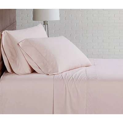 Cannon Twin 3pc Solid Percale Sheet Set Blush