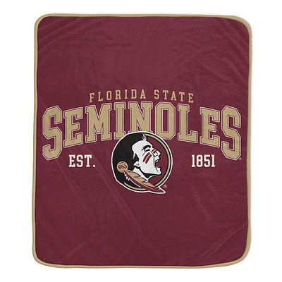 NCAA Florida State Seminoles Vintage Arch Block Flannel Fleece Blanket