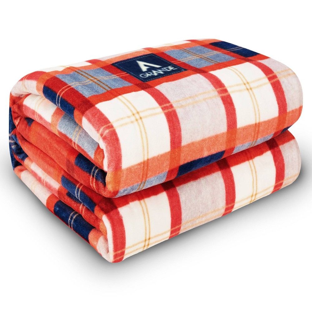 Family Throw Blanket Nautical  Red White - The Grande Blanket