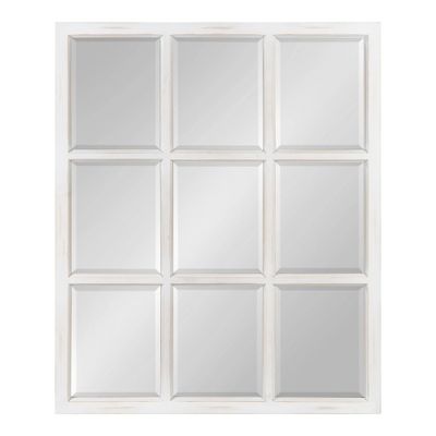 26 x 32 Hogan Windowpane Wall Mirror White - Kate & Laurel All Things Decor