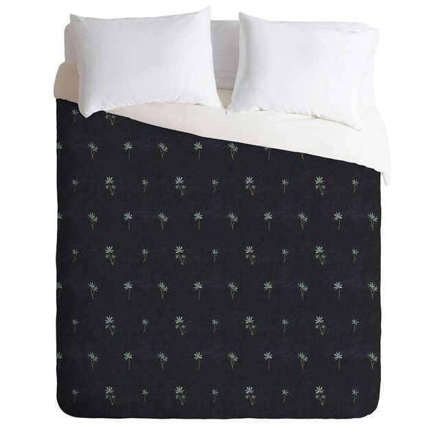 Deny Designs  Holli Zollinger Duvet Cover & Sham Set Black: 300 Thread Count, Microfiber, Reversible Design