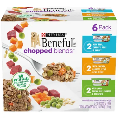 Purina Beneful Chopped Blends with Beef, Chicken & Lamb Recipes Wet Dog Food